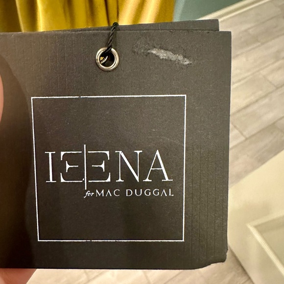 MAC DUGGAL 26531 CHARMEUSE HALTER STRAP SOFT TIE WAIST CHARTREUSE GOWN  sz 8 - Picture 7 of 17